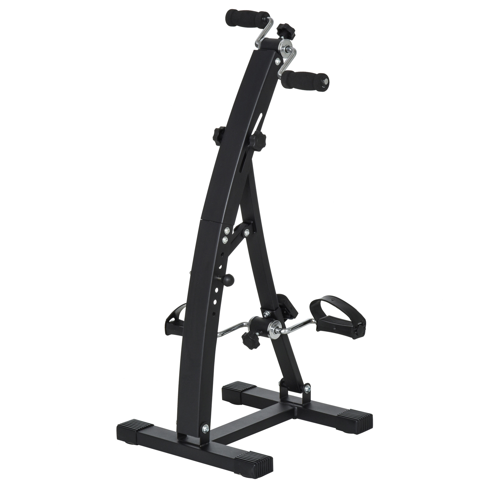 Vélo d'appartement pédalier rééducation bras jambes écran LCD multifonctions hauteur guidon réglable 40L x 42,5l x 100H cm acier noir