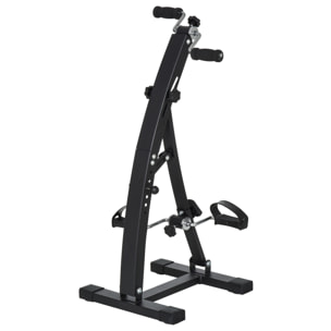 Vélo d'appartement pédalier rééducation bras jambes écran LCD multifonctions hauteur guidon réglable 40L x 42,5l x 100H cm acier noir