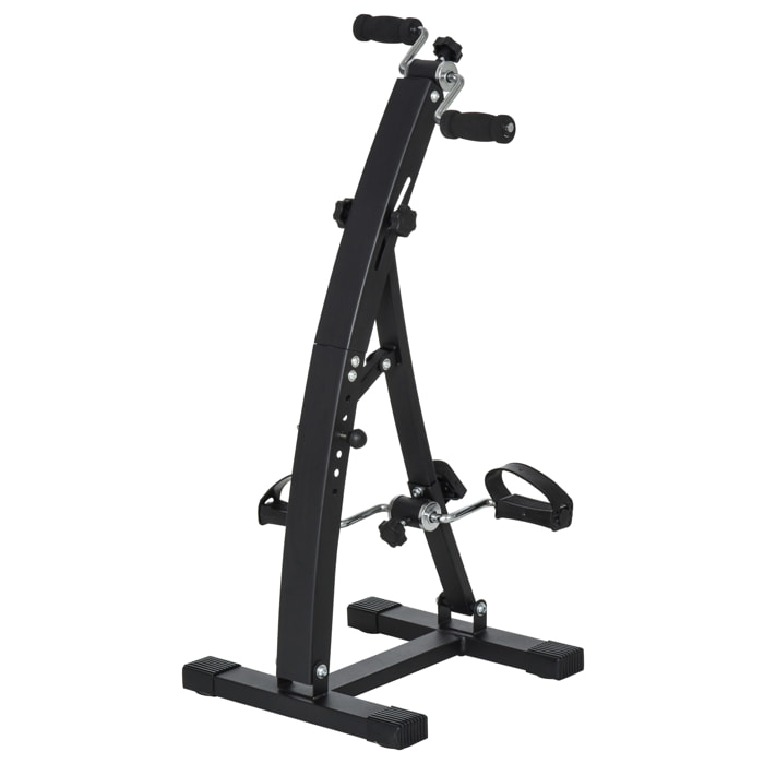 Vélo d'appartement pédalier rééducation bras jambes écran LCD multifonctions hauteur guidon réglable 40L x 42,5l x 100H cm acier noir