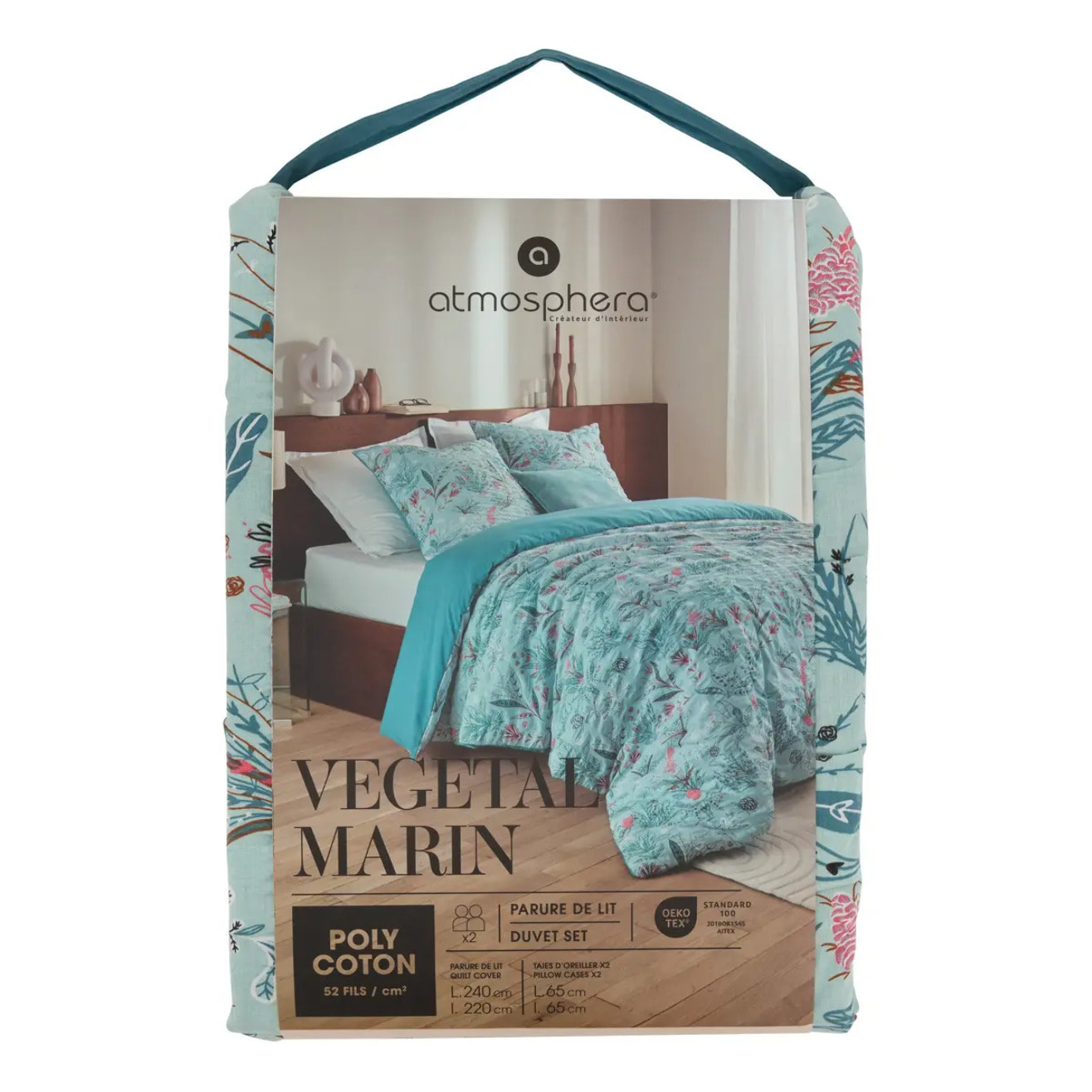 Parure de lit imprimée Vegetal Marin 240x220cm