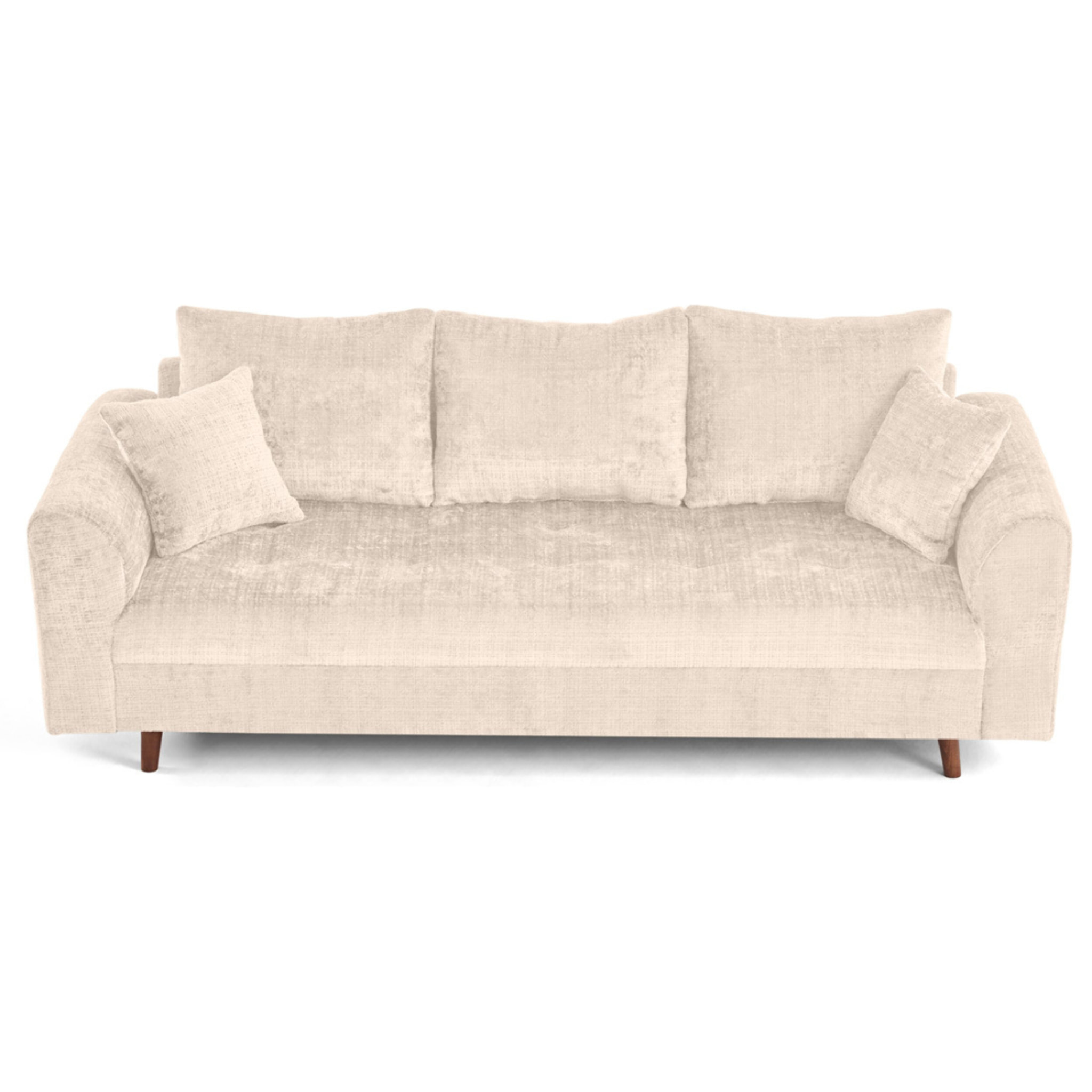 Rune - canapé droit 3 places en velours texturé - Beige