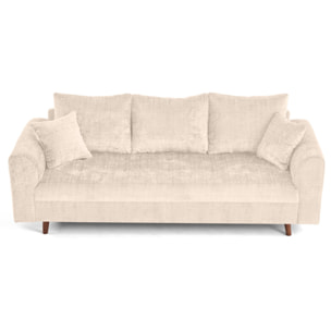 Rune - canapé droit 3 places en velours texturé - Beige