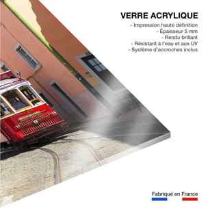 Tableau ville lisbonne ""tram rouge""  Tableau plexiglas