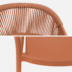 Chaise de jardin empilable avec effet corde (lot de 4) JOVIA