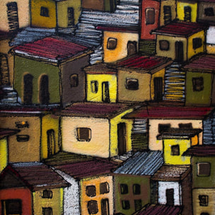 Affiche casa in mexico Affiche + cadre en bois - Chêne