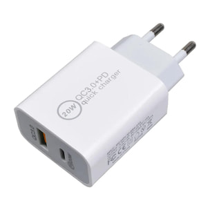 Cargador USB + USB-C PD20W