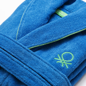 Albornoz 360gsm 100% algodón color azul rainbow benetton