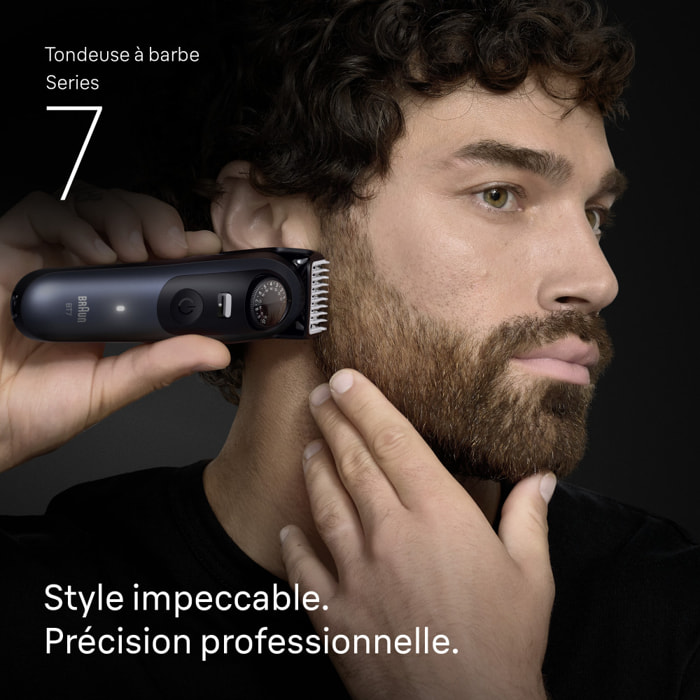 Braun Tondeuse À Barbe Series 7, + 6 Outils De Barbier, 40 Longueurs, Lame ProBlade, BT7520, Bleu