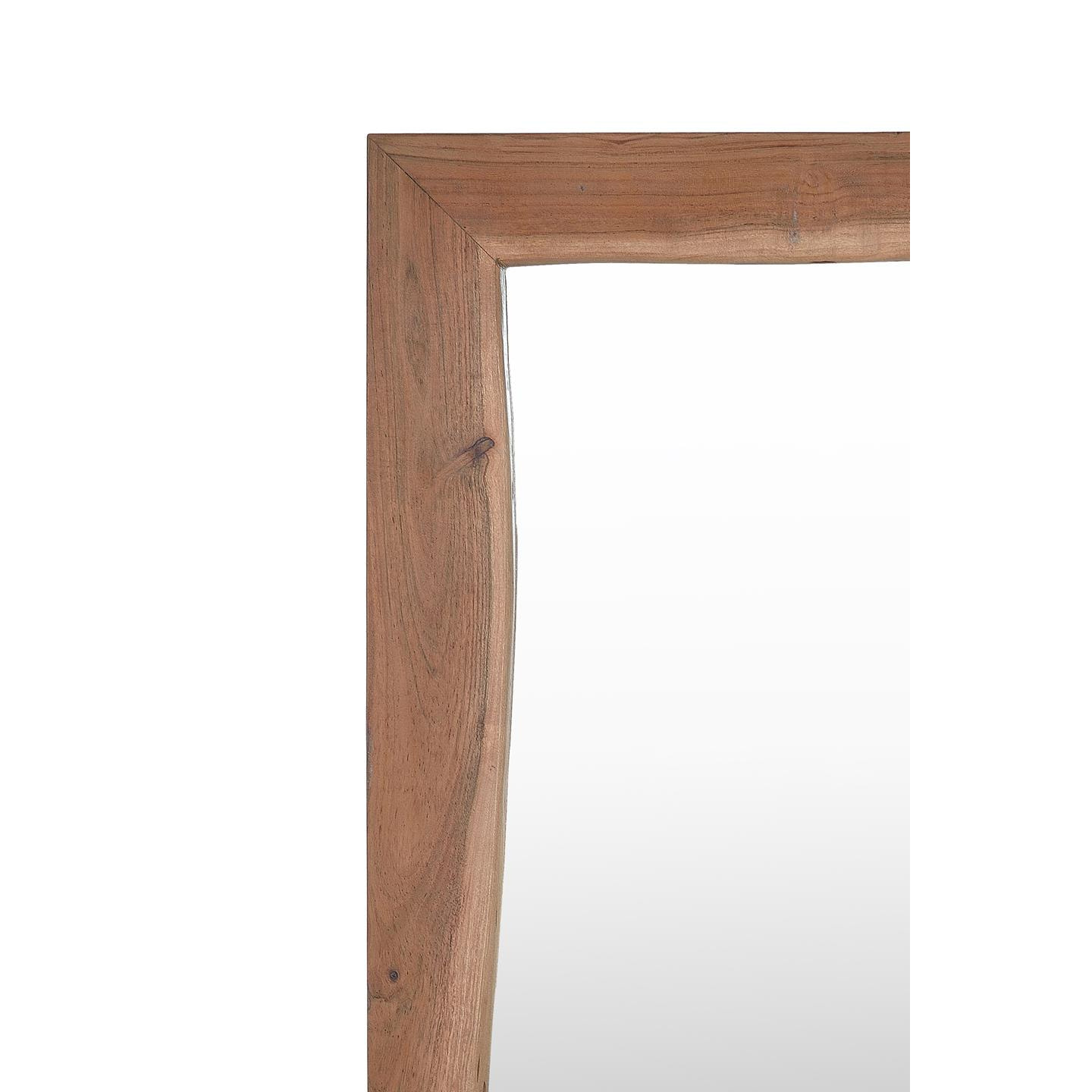 Espejo de Madera de Acacia, Trasera en Mdf 65 Cm Estilo Rústico Moderno