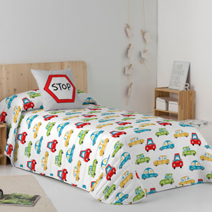 Cool Kids - Colcha Bouti Estampada - Reversible - Infantil - 100% Algodón - 70 gr/m² - Scalextric