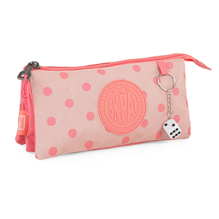 Estuche Escolar Skpat Polka Dots Coral