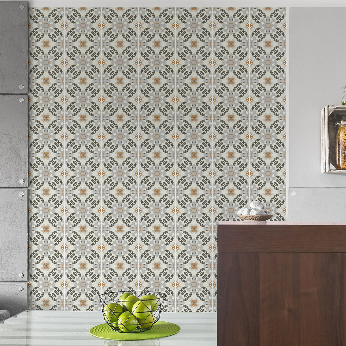 Stickers muraux - Sticker Mural Carrelage adhésif Cuisine Salle de Bain - 60 STICKERS CARRELAGES AZULEJOS CLEMENTINA