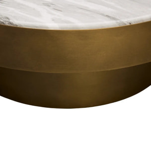 Table basse Graphite ronde D.80cm doré