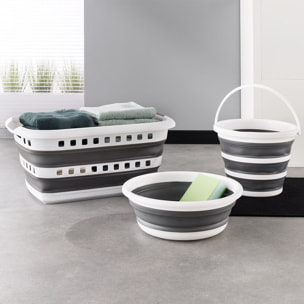 Panier à linge rétractable 45L - Gris