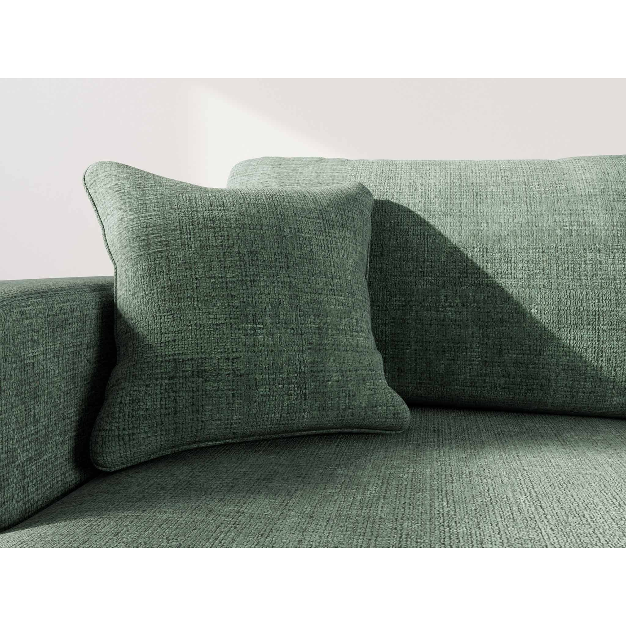 Miro - Canapé d'angle gauche 4 places convertible avec coffre en velours texturé - Vert