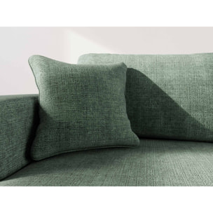 Miro - Canapé d'angle gauche 4 places convertible avec coffre en velours texturé - Vert