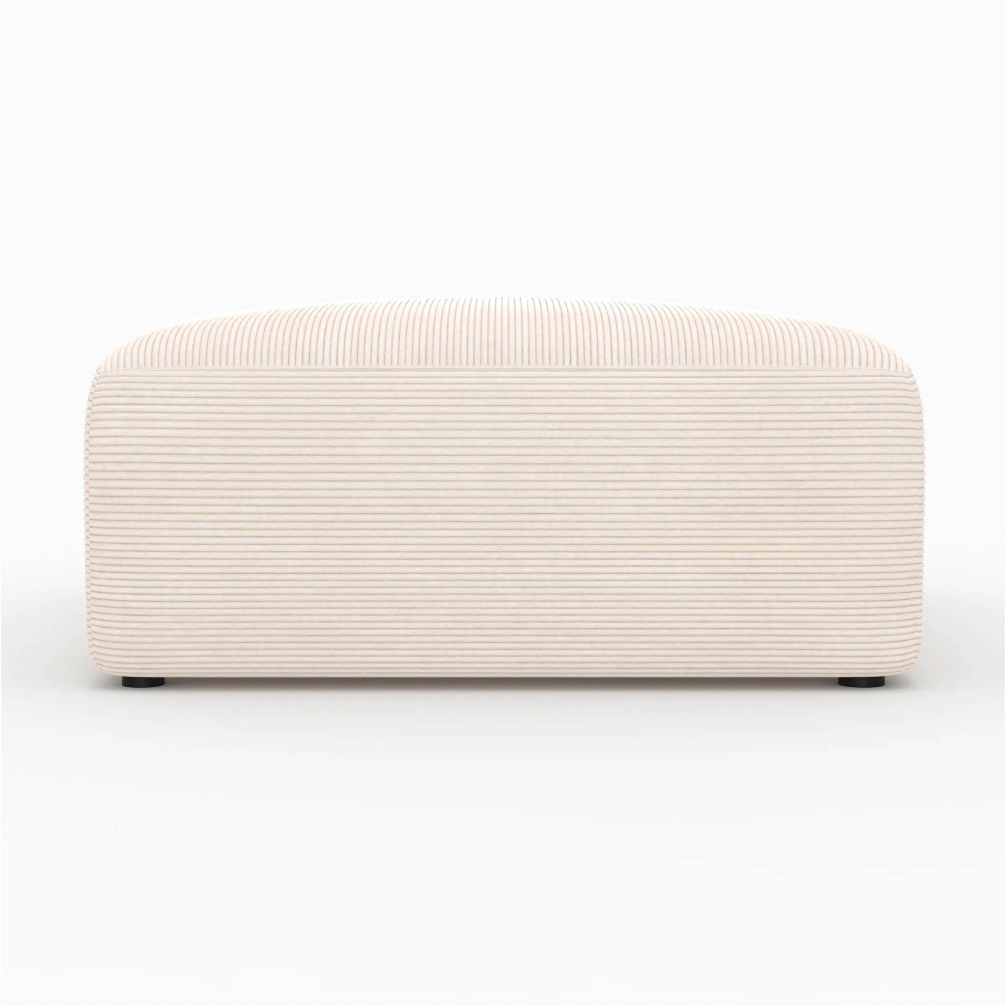 Pouf carré pour canapé modulable en velours blanc cassé - Mina