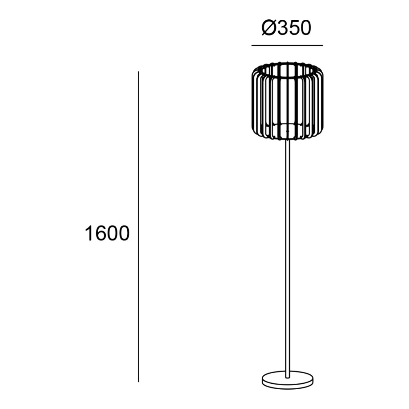 Forlight Viva Pie de Salón en negro y madera clara para bombilla E27