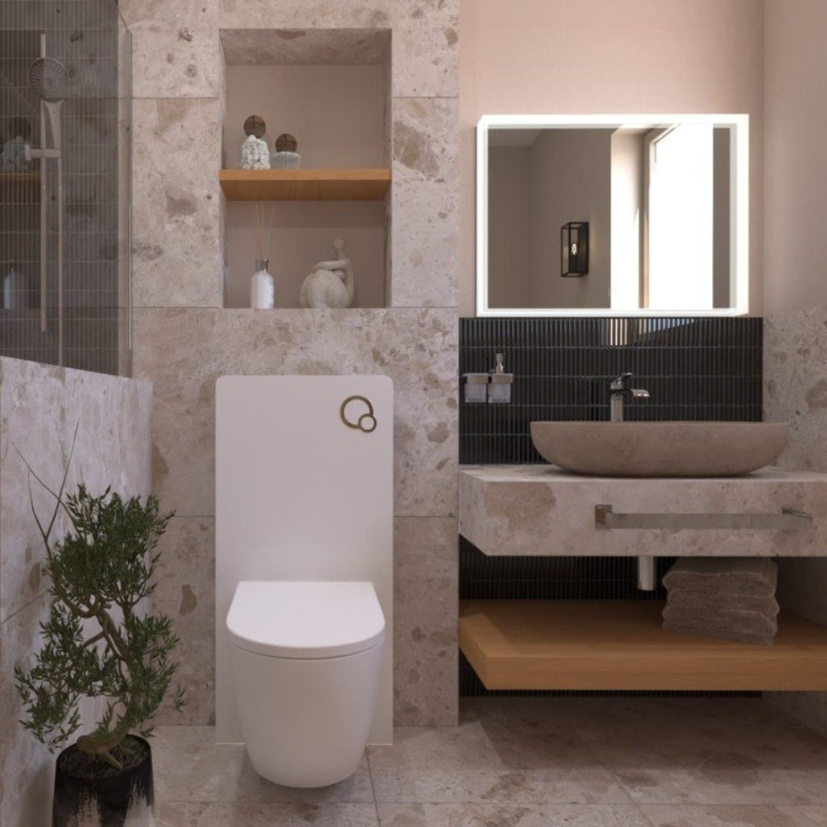 Glass bâti-support pour WC suspendu, hauteur 100,3 cm, double chasse 3/6 L, blanc (SATAMGW-FR)