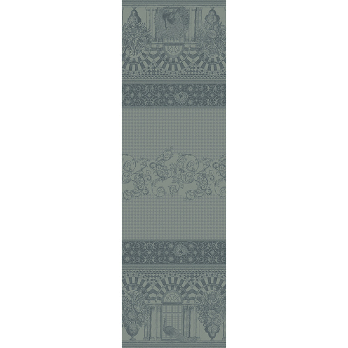 Chemin de table pur coton anti tache motif jacquard Arcades cendre