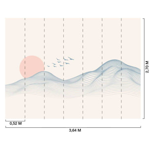 Papier peint vagues abstraites pastel ambiance zen Intissé