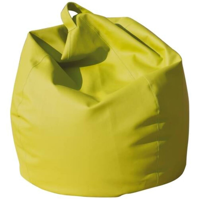 Pouf Azelia, Poltrona multiuso, Poltroncina sacco, Pouf poggiapiedi, Made in Italy, 70x70 h110 cm, Giallo