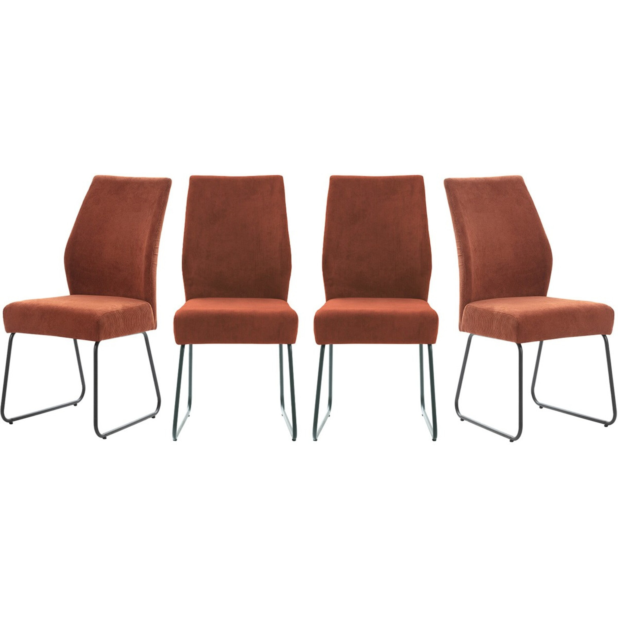 Lot de 4 chaises en velours côtelé - STUGA