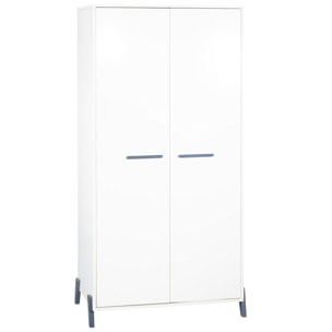 Armoire bébé 2 portes sur pieds en bois blanc