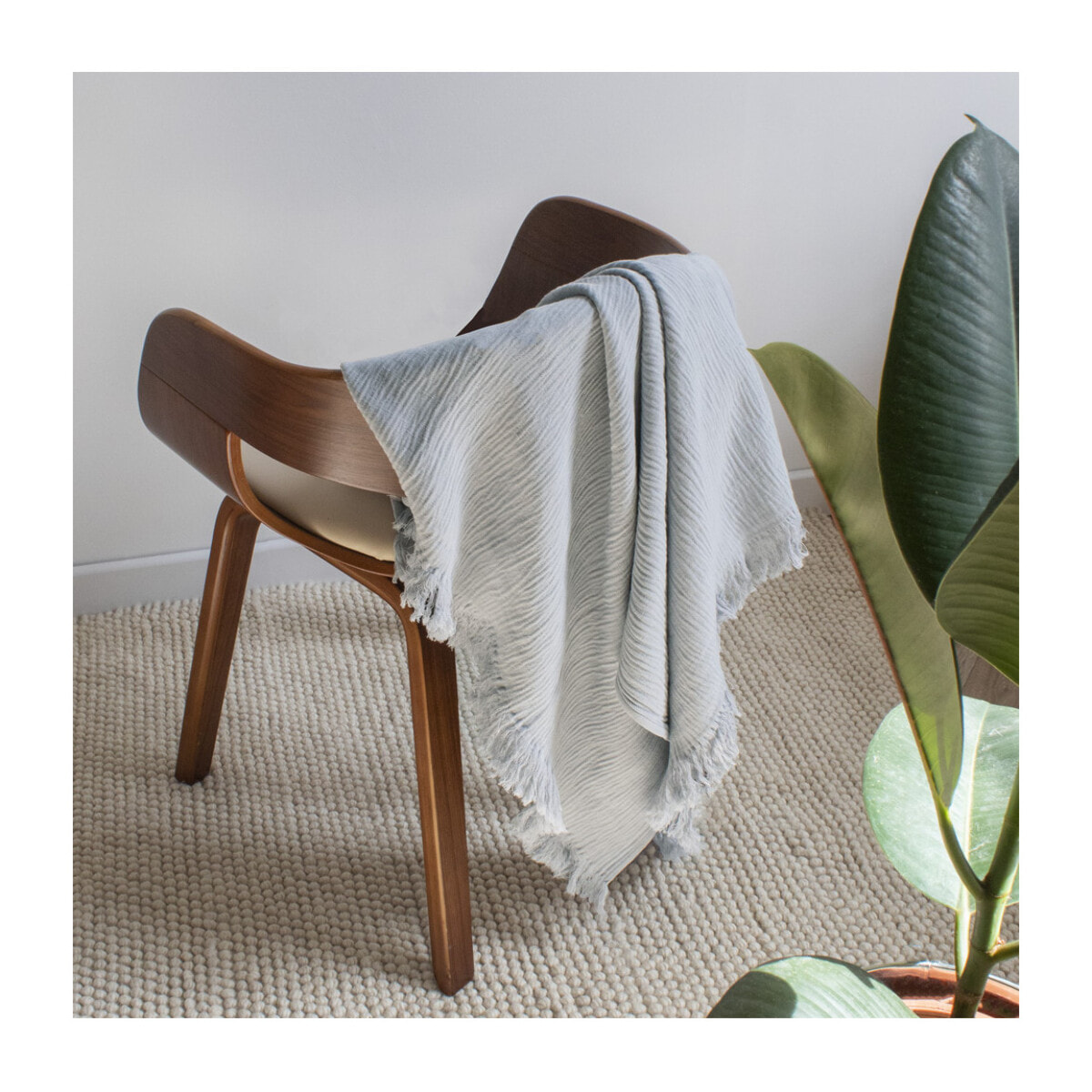 Plaid coton mélangé 270 g/m² teint en pièce ecru Enzo taupe