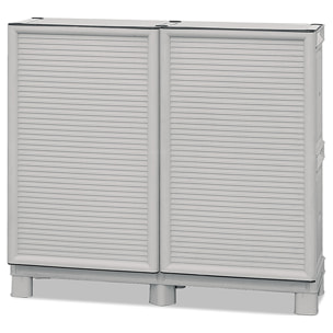 Armario de altura completa en polipropileno, con puertas de color azul l 1000 x p 390 x h 920 mm