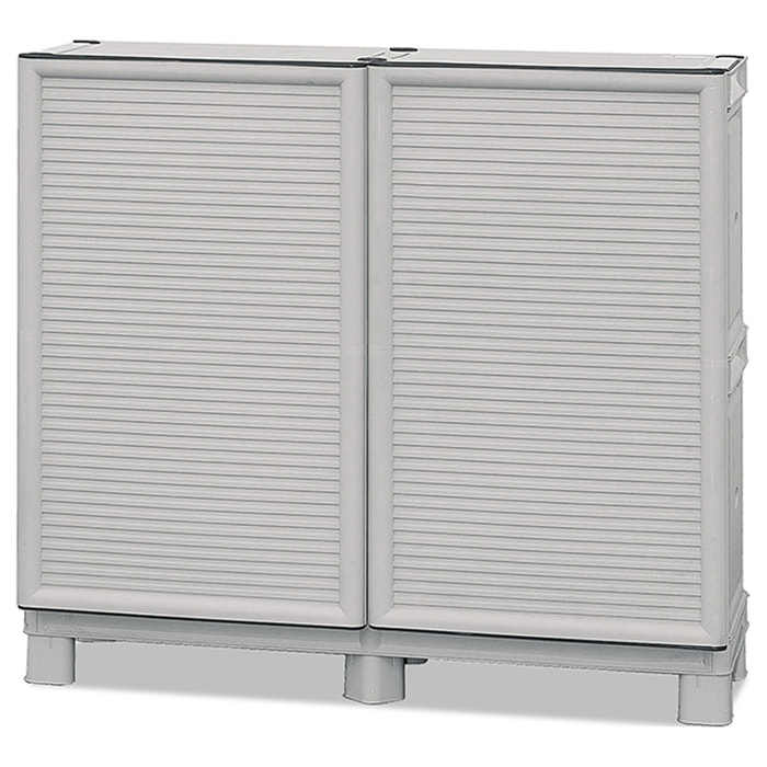 Armario de altura completa en polipropileno, con puertas de color azul l 1000 x p 390 x h 920 mm