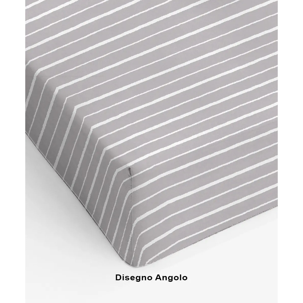 Completo Lenzuola SCIA GRIGIO 100% Cotone e Made in Italy a righe moderno