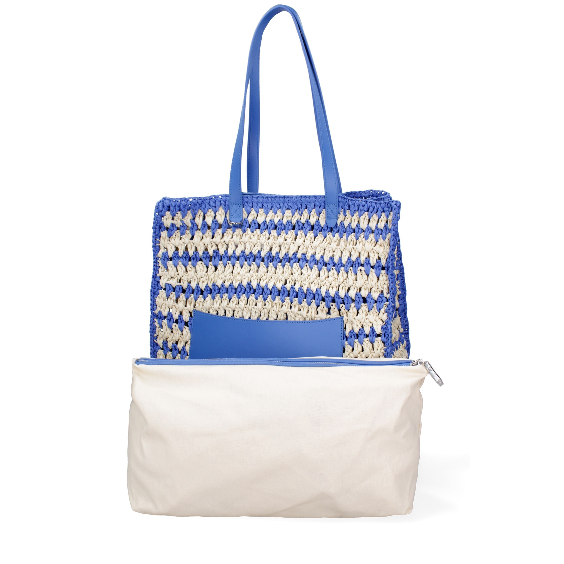 Borsa a spalla da donna - Modello False - Paglia intrecciata - 37.0 x 38.0 x 21.0 cm