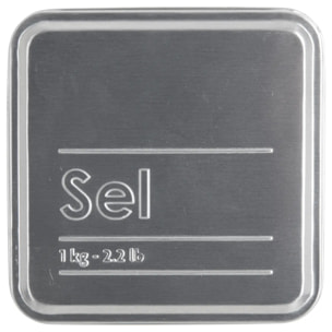 Boîte sel 1kg métal "Black Edition" noir
