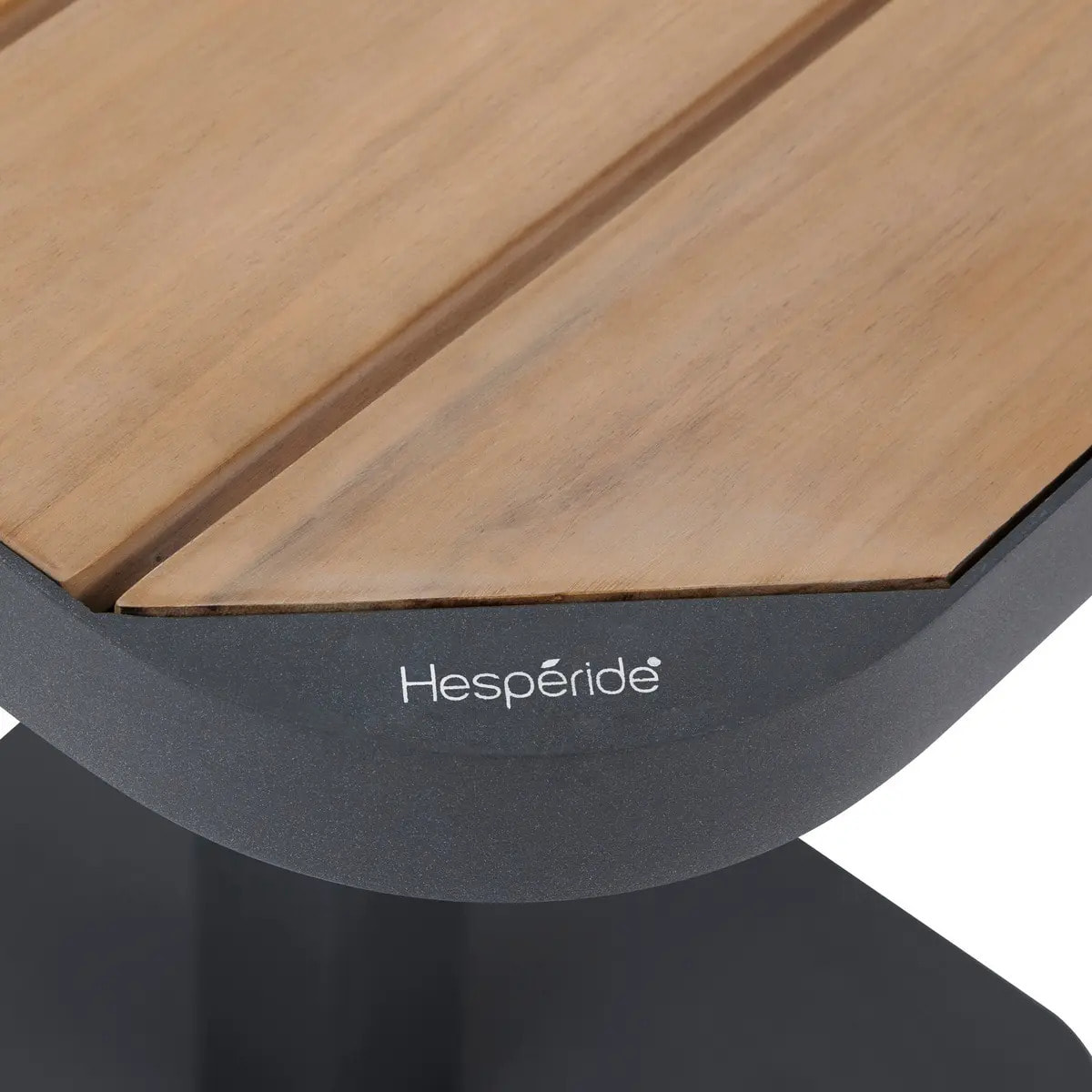 Table de jardin bistro "Tyla" acacia  & graphite en acier traité époxy