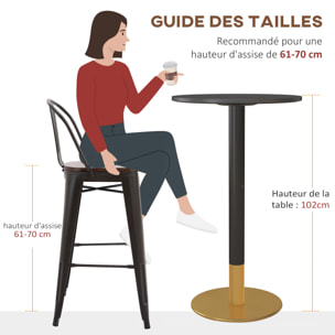 Table de bar ronde table bistro mange-debout style contemporain noir