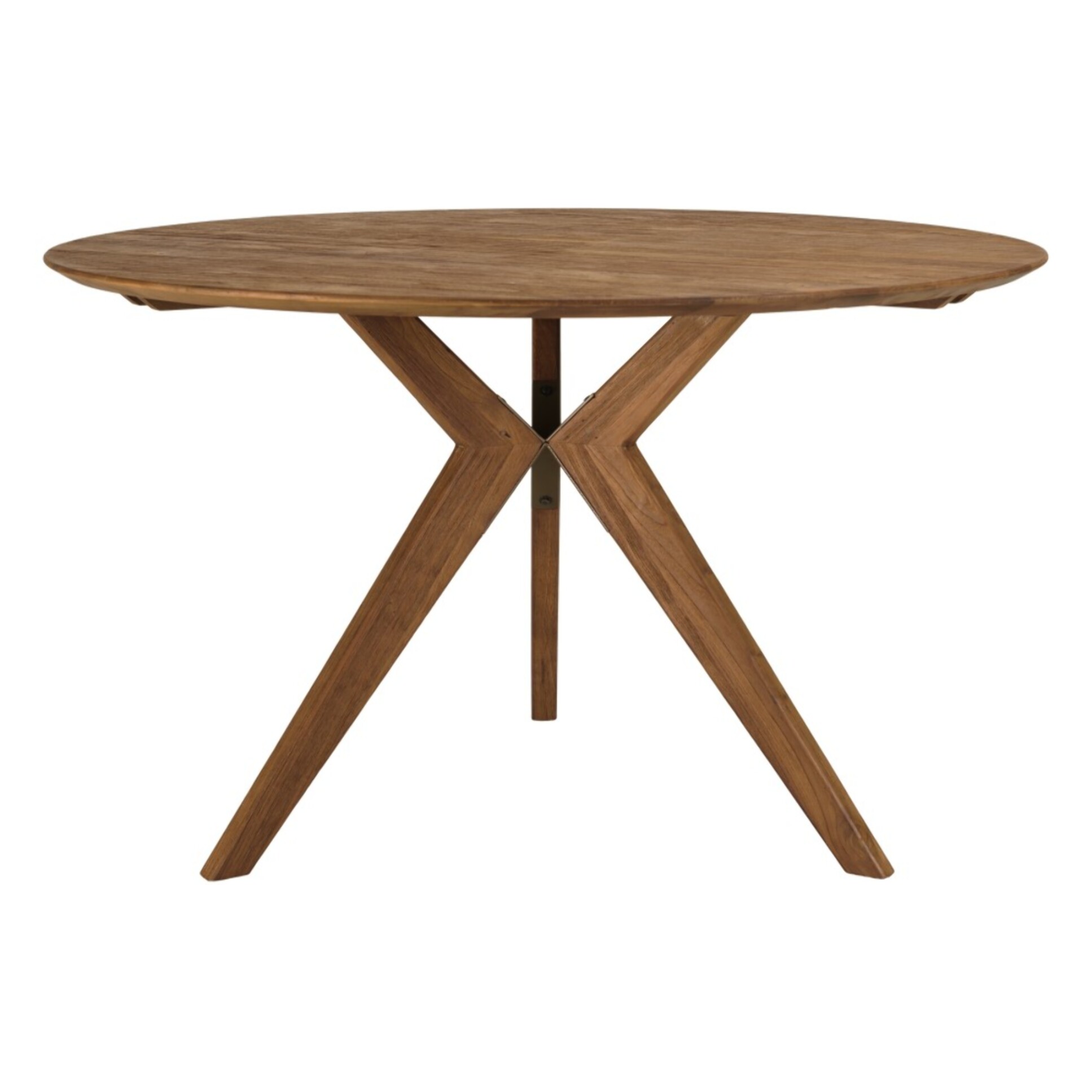 SIXTINE - Table à manger ronde en bois de teck recyclé D130cm