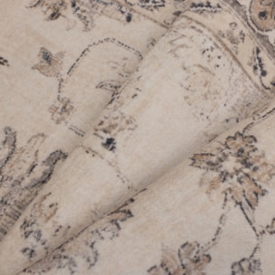 INKA - Tapis beige à poils courts doux à motif oriental