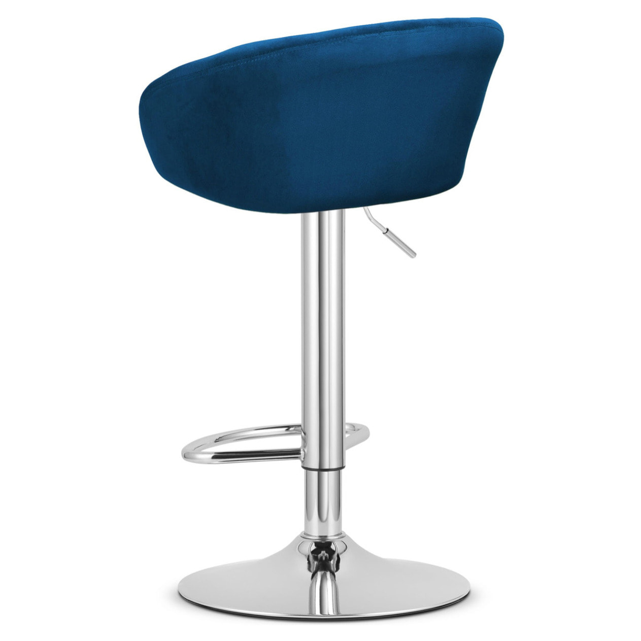 Set di 2 sgabelli da bar East in velluto blu e cromo