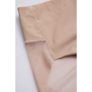 Slip riduttrice midi in tulle a compressione media beige
