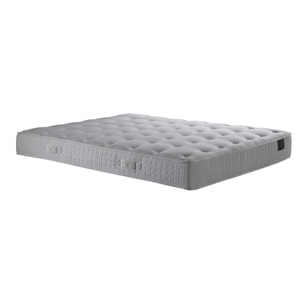 Ensemble matelas ressorts ensachés ARTÉMIS 2, accueil mémoire de forme, H26 cm, sommier gris