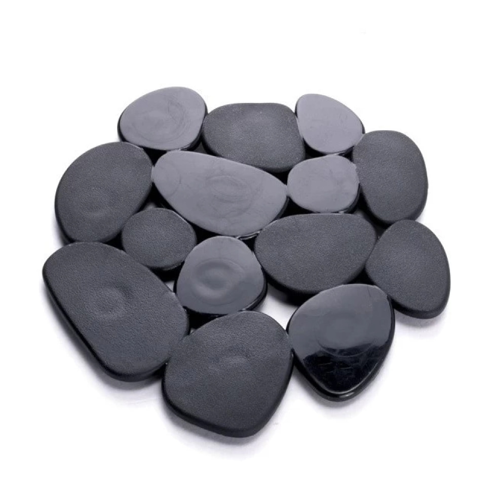 Lot de 4 Tapis antiderapants de douche ou baignoire PVC GALETS 12x13cm Noir MSV