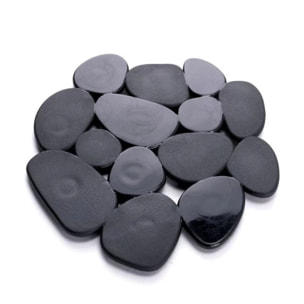 Lot de 4 Tapis antiderapants de douche ou baignoire PVC GALETS 12x13cm Noir MSV