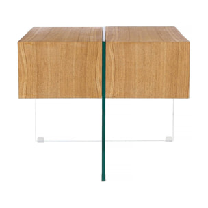 Table basse "Venezia" - 60 x 60 x 50 cm -  Finition chêne