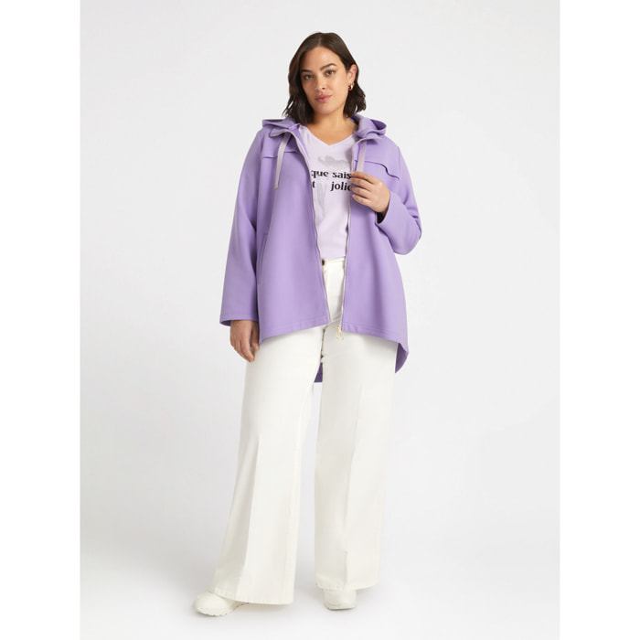 Fiorella Rubino - Parka con cappuccio e coulisse - Viola