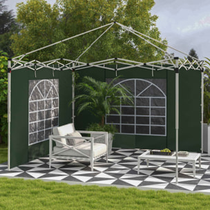 Paredes Laterales para Carpa de 2 Paneles 295x195 cm Cortina Lateral de Tela Oxford con Ventana Enrollable y Puerta con Cremallera para Carpa 3x3 m o 3x6 m Verde