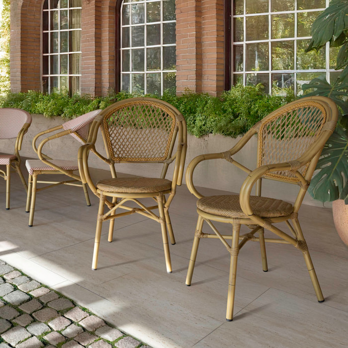 Lot de 2 fauteuils de table extérieur en rotin synthétique CAPRI