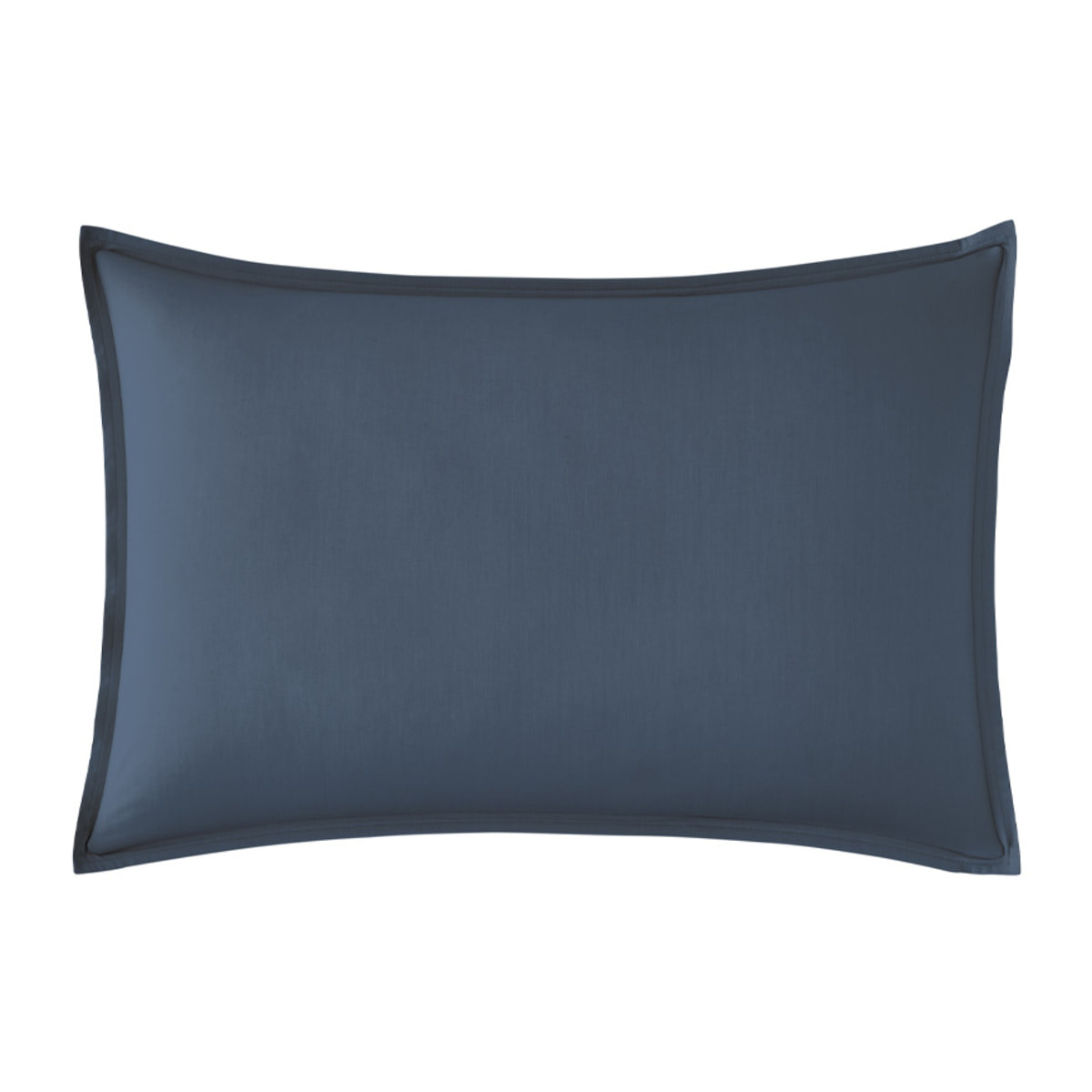 Taie d'oreiller unie en percale de coton, PREMIÈRE, Bleu Nuit