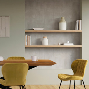 Lot de 2 chaises en velours jaune curry - Mazzia