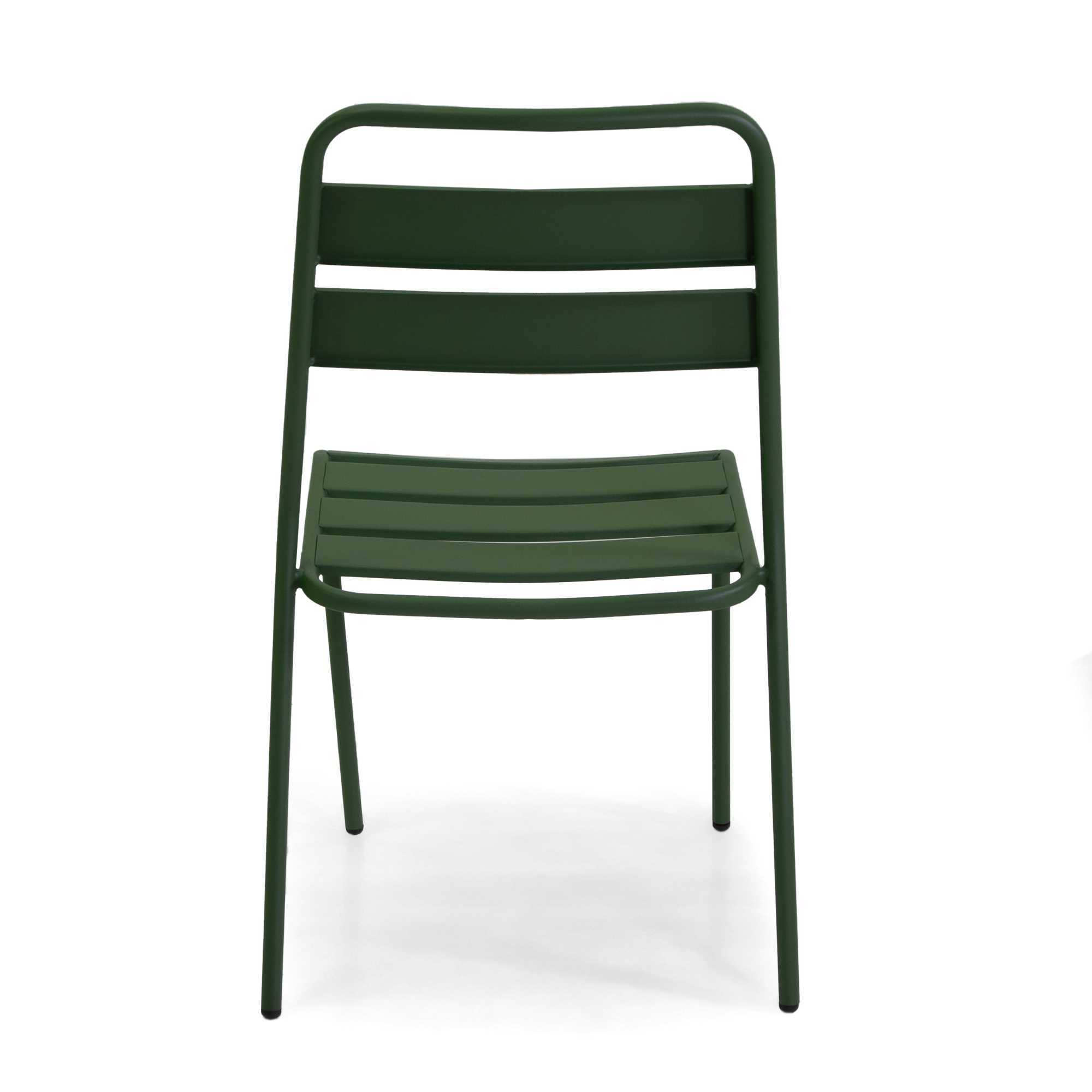 Sedia Rovigo Vacchetti in metallo verde cm50x54h42/87
